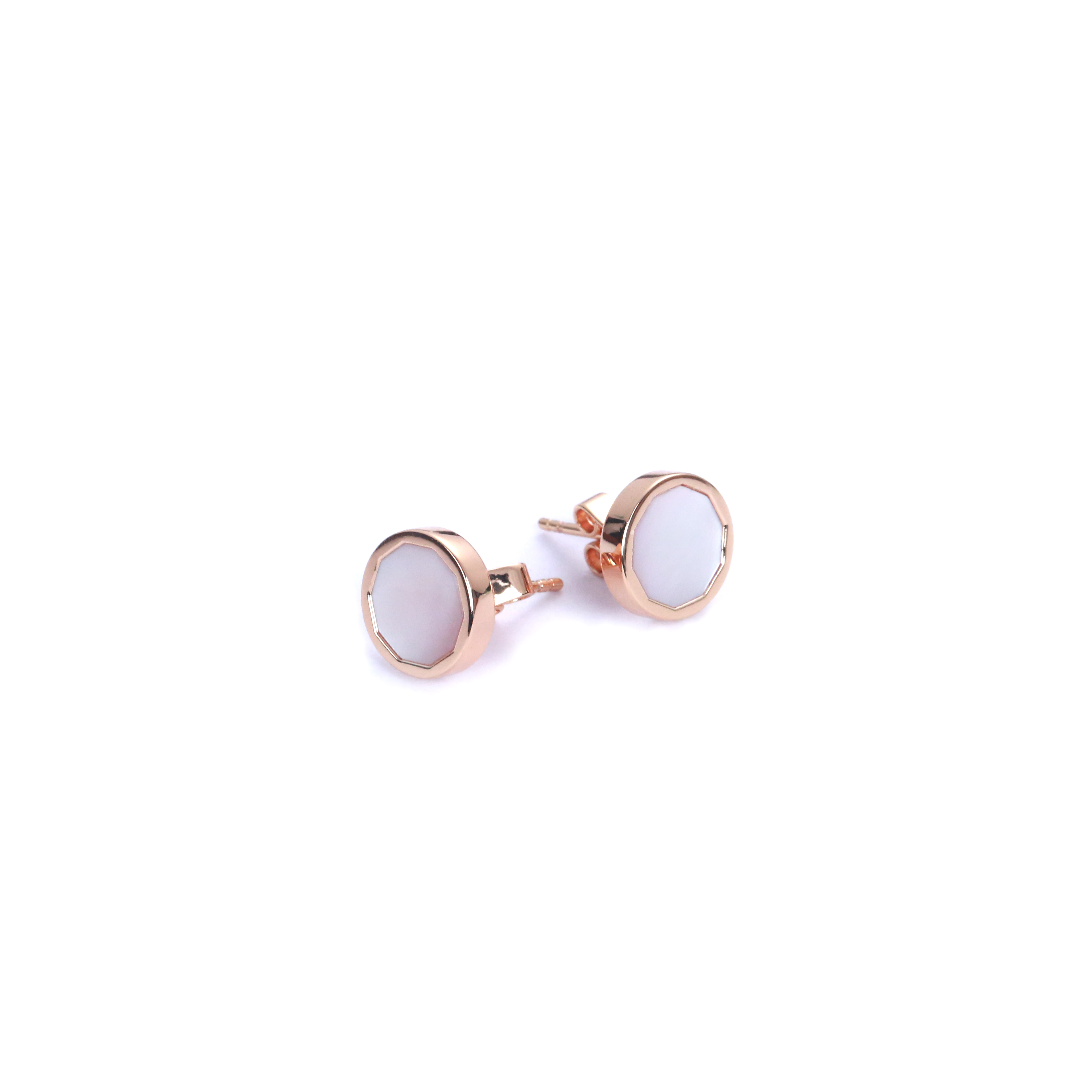 Shifang Collection Pearl 925 Silver Rose Gold-Plated Earring Stud 