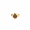 Shifang Collection Tiger's Eye 925 Silver Gold-Plated Ring