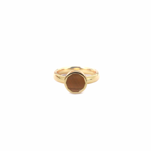Shifang Collection Tiger's Eye 925 Silver Gold-Plated Ring