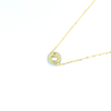 Ling Long Collection Hetian Light Greenish White Jade 925 Silver Gold-Plated Necklace(Nephrite）