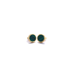 Shifang Collection Malachite 925 Silver Gold-Plated Earring Stud 