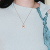 Yahao Collection South Red Agate Silver Rose Gold-Plated Letter Necklace