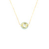 Ling Long Collection Hetian Light Greenish White Jade 925 Silver Gold-Plated Necklace(Nephrite）